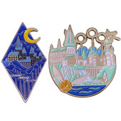 C2152 Magic Castle Ace emailat Ace de rever pentru rucsacuri Cadou de Anul Nou Insigne pe rucsac Brosa pentru haine Accesorii de bijuterii