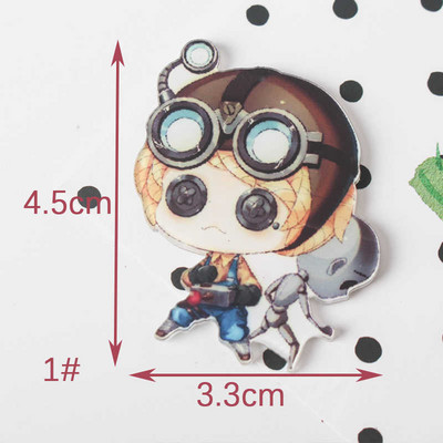 Identity V 1PCS Maalimine koomiksisegu skelett rõivaste jaoks Akrüülist märgid Kawaii ikoonid seljakotil oleva nööpnõelaga prossi märk Z62