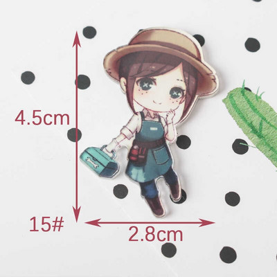 Identity V 1PCS Maalimine koomiksisegu skelett rõivaste jaoks Akrüülist märgid Kawaii ikoonid seljakotil oleva nööpnõelaga prossi märk Z62