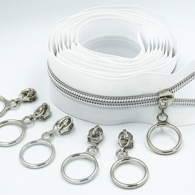 2M 4 buc. Glisor 5 # dinte argintiu colorat din nailon cu fermoar bobina cod decorare bagaje imbracaminte poseta saci bricolaj accesorii de cusut pentru casa