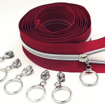 2M 4 buc. Glisor 5 # dinte argintiu colorat din nailon cu fermoar bobina cod decorare bagaje imbracaminte poseta saci bricolaj accesorii de cusut pentru casa