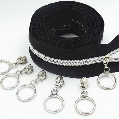 2M 4 buc. Glisor 5 # dinte argintiu colorat din nailon cu fermoar bobina cod decorare bagaje imbracaminte poseta saci bricolaj accesorii de cusut pentru casa