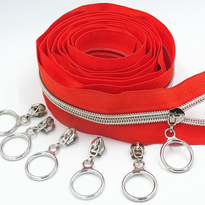 2M 4 buc. Glisor 5 # dinte argintiu colorat din nailon cu fermoar bobina cod decorare bagaje imbracaminte poseta saci bricolaj accesorii de cusut pentru casa