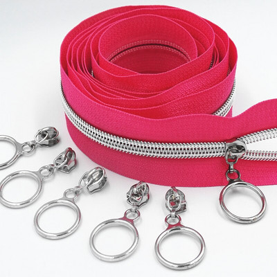 2M 4 buc. Glisor 5 # dinte argintiu colorat din nailon cu fermoar bobina cod decorare bagaje imbracaminte poseta saci bricolaj accesorii de cusut pentru casa