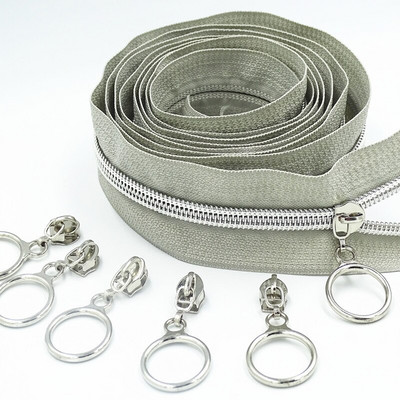 2M 4 buc. Glisor 5 # dinte argintiu colorat din nailon cu fermoar bobina cod decorare bagaje imbracaminte poseta saci bricolaj accesorii de cusut pentru casa