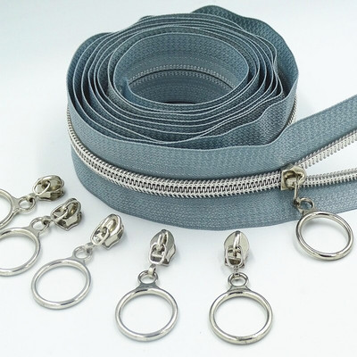 2M 4 buc. Glisor 5 # dinte argintiu colorat din nailon cu fermoar bobina cod decorare bagaje imbracaminte poseta saci bricolaj accesorii de cusut pentru casa