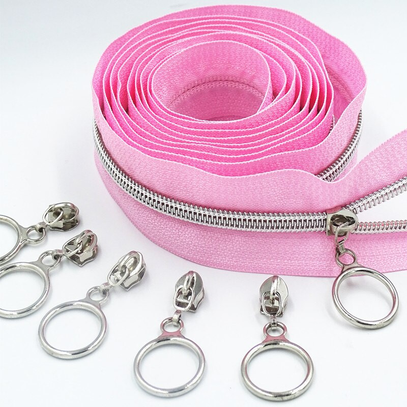 2M 4 buc. Glisor 5 # dinte argintiu colorat din nailon cu fermoar bobina cod decorare bagaje imbracaminte poseta saci bricolaj accesorii de cusut pentru casa