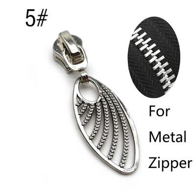 10kom 5# klizači za zatvarač za najlonske metalne smole Zatvarači Traka Zatvarači za vrećice Zatvarači za glavu Odjeća Zip Pull Kitovi za popravak DIY pribor za šivanje