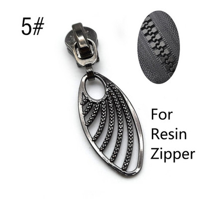 10kom 5# klizači za zatvarač za najlonske metalne smole Zatvarači Traka Zatvarači za vrećice Zatvarači za glavu Odjeća Zip Pull Kitovi za popravak DIY pribor za šivanje