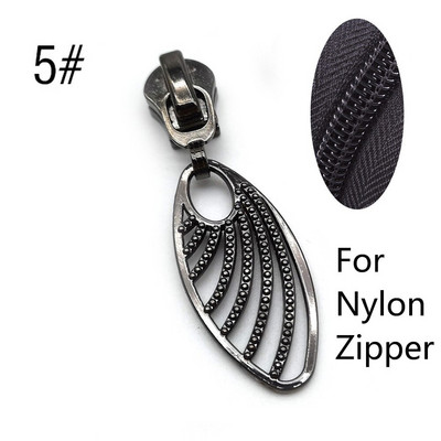 10kom 5# klizači za zatvarač za najlonske metalne smole Zatvarači Traka Zatvarači za vrećice Zatvarači za glavu Odjeća Zip Pull Kitovi za popravak DIY pribor za šivanje