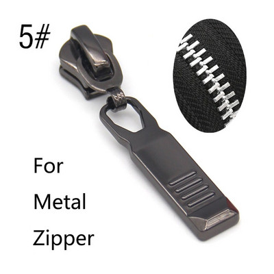 10kom 5# klizači za zatvarač za najlonske metalne smole Zatvarači Traka Zatvarači za vrećice Zatvarači za glavu Odjeća Zip Pull Kitovi za popravak DIY pribor za šivanje
