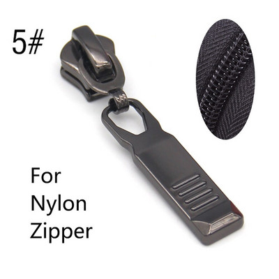 10kom 5# klizači za zatvarač za najlonske metalne smole Zatvarači Traka Zatvarači za vrećice Zatvarači za glavu Odjeća Zip Pull Kitovi za popravak DIY pribor za šivanje
