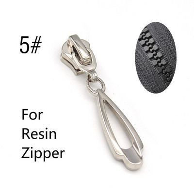 10kom 5# klizači za zatvarač za najlonske metalne smole Zatvarači Traka Zatvarači za vrećice Zatvarači za glavu Odjeća Zip Pull Kitovi za popravak DIY pribor za šivanje