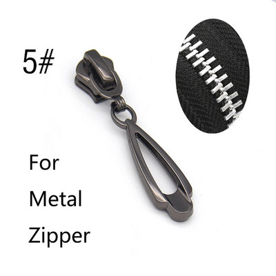 10kom 5# klizači za zatvarač za najlonske metalne smole Zatvarači Traka Zatvarači za vrećice Zatvarači za glavu Odjeća Zip Pull Kitovi za popravak DIY pribor za šivanje