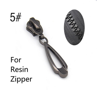 10kom 5# klizači za zatvarač za najlonske metalne smole Zatvarači Traka Zatvarači za vrećice Zatvarači za glavu Odjeća Zip Pull Kitovi za popravak DIY pribor za šivanje