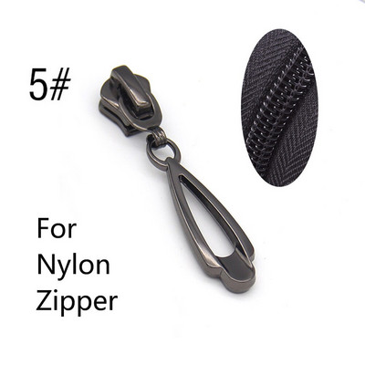 10kom 5# klizači za zatvarač za najlonske metalne smole Zatvarači Traka Zatvarači za vrećice Zatvarači za glavu Odjeća Zip Pull Kitovi za popravak DIY pribor za šivanje
