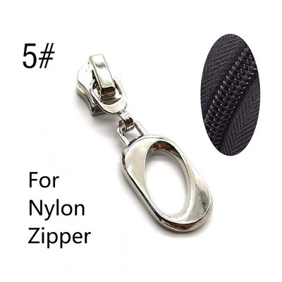 10kom 5# klizači za zatvarač za najlonske metalne smole Zatvarači Traka Zatvarači za vrećice Zatvarači za glavu Odjeća Zip Pull Kitovi za popravak DIY pribor za šivanje