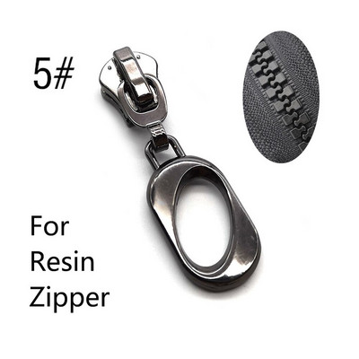 10kom 5# klizači za zatvarač za najlonske metalne smole Zatvarači Traka Zatvarači za vrećice Zatvarači za glavu Odjeća Zip Pull Kitovi za popravak DIY pribor za šivanje