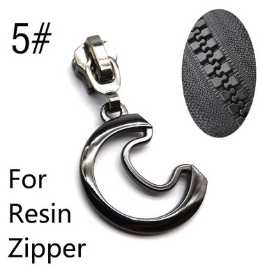 10kom 5# klizači za zatvarač za najlonske metalne smole Zatvarači Traka Zatvarači za vrećice Zatvarači za glavu Odjeća Zip Pull Kitovi za popravak DIY pribor za šivanje