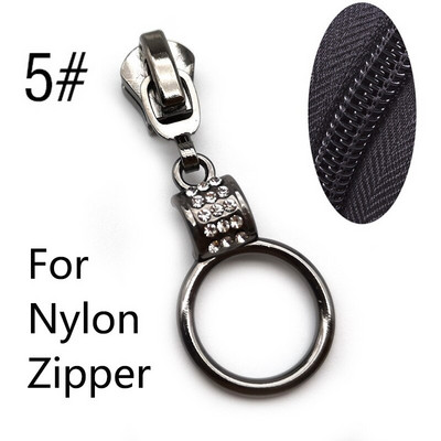 10kom 5# klizači za zatvarač za najlonske metalne smole Zatvarači Traka Zatvarači za vrećice Zatvarači za glavu Odjeća Zip Pull Kitovi za popravak DIY pribor za šivanje