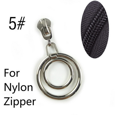 10kom 5# klizači za zatvarač za najlonske metalne smole Zatvarači Traka Zatvarači za vrećice Zatvarači za glavu Odjeća Zip Pull Kitovi za popravak DIY pribor za šivanje