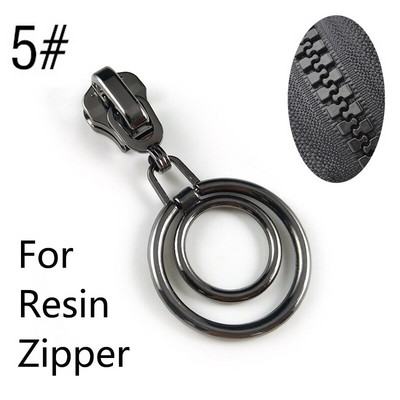 10kom 5# klizači za zatvarač za najlonske metalne smole Zatvarači Traka Zatvarači za vrećice Zatvarači za glavu Odjeća Zip Pull Kitovi za popravak DIY pribor za šivanje