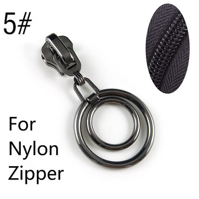 10kom 5# klizači za zatvarač za najlonske metalne smole Zatvarači Traka Zatvarači za vrećice Zatvarači za glavu Odjeća Zip Pull Kitovi za popravak DIY pribor za šivanje
