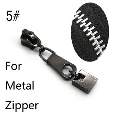 10kom 5# klizači za zatvarač za najlonske metalne smole Zatvarači Traka Zatvarači za vrećice Zatvarači za glavu Odjeća Zip Pull Kitovi za popravak DIY pribor za šivanje