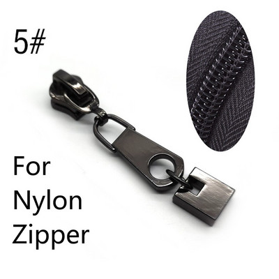 10kom 5# klizači za zatvarač za najlonske metalne smole Zatvarači Traka Zatvarači za vrećice Zatvarači za glavu Odjeća Zip Pull Kitovi za popravak DIY pribor za šivanje