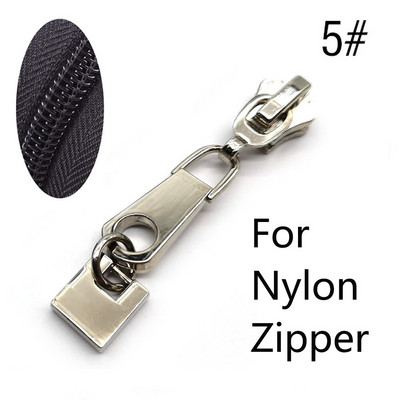 10kom 5# klizači za zatvarač za najlonske metalne smole Zatvarači Traka Zatvarači za vrećice Zatvarači za glavu Odjeća Zip Pull Kitovi za popravak DIY pribor za šivanje