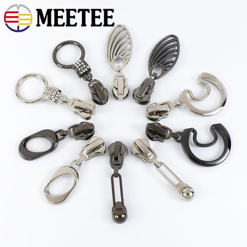 10kom 5# klizači za zatvarač za najlonske metalne smole Zatvarači Traka Zatvarači za vrećice Zatvarači za glavu Odjeća Zip Pull Kitovi za popravak DIY pribor za šivanje