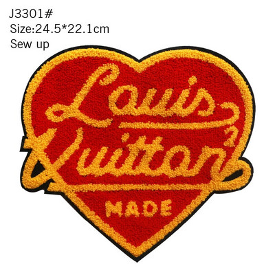 Big Fashion Υπέροχο κέντημα πετσέτας Κίτρινο χαμογελαστό πρόσωπο Μικτό χρώμα σε σχήμα καρδιάς Αγγλικό υφασμάτινο αυτοκόλλητο DIY Badge casual ρούχα