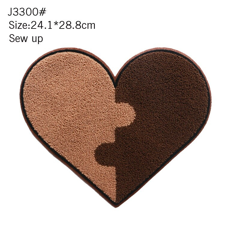 Big Fashion Υπέροχο κέντημα πετσέτας Κίτρινο χαμογελαστό πρόσωπο Μικτό χρώμα σε σχήμα καρδιάς Αγγλικό υφασμάτινο αυτοκόλλητο DIY Badge casual ρούχα