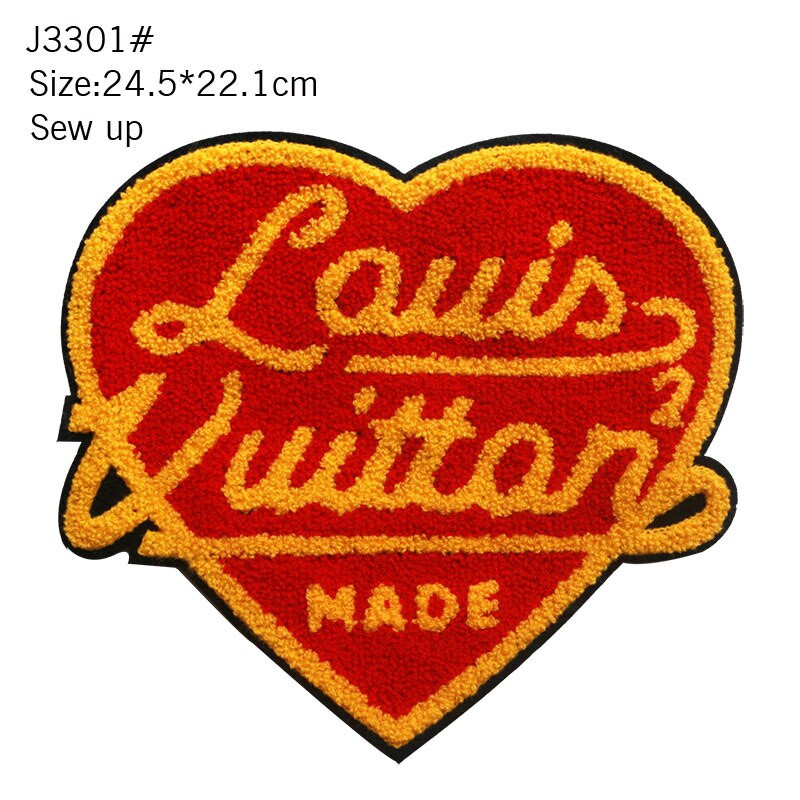 Big Fashion Υπέροχο κέντημα πετσέτας Κίτρινο χαμογελαστό πρόσωπο Μικτό χρώμα σε σχήμα καρδιάς Αγγλικό υφασμάτινο αυτοκόλλητο DIY Badge casual ρούχα