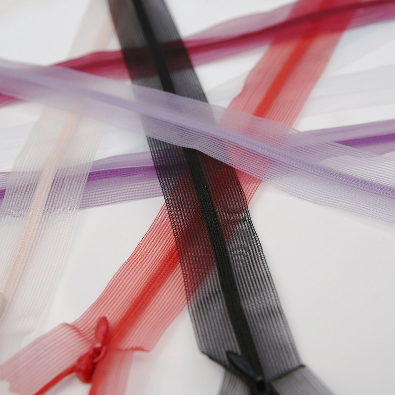 2/5/10 τμχ 60cm Διαφανής ταινία δαντέλας Close-end Νυφικό DIY Μαξιλάρι Κλινοσκεπάσματα Ράψτε Υφάσματα σπιτιού Ρούχα Κλείσιμο Διαφανές φερμουάρ