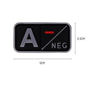 3D PVC plaaster A+ B+ AB+ O+ positiivne POS A- B- AB- O- negatiivne NEG veregrupi plaaster Taktikalised plaastrid sõjaväe märgid