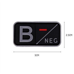 3D PVC plaaster A+ B+ AB+ O+ positiivne POS A- B- AB- O- negatiivne NEG veregrupi plaaster Taktikalised plaastrid sõjaväe märgid