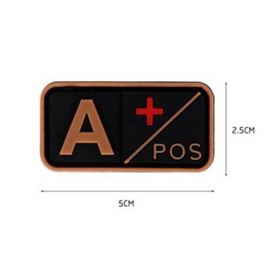 3D PVC plaaster A+ B+ AB+ O+ positiivne POS A- B- AB- O- negatiivne NEG veregrupi plaaster Taktikalised plaastrid sõjaväe märgid