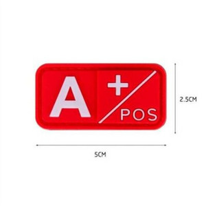 3D PVC plaaster A+ B+ AB+ O+ positiivne POS A- B- AB- O- negatiivne NEG veregrupi plaaster Taktikalised plaastrid sõjaväe märgid