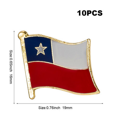 10Pcs a Lot Čile zastava rever značke zastave broš igle značke