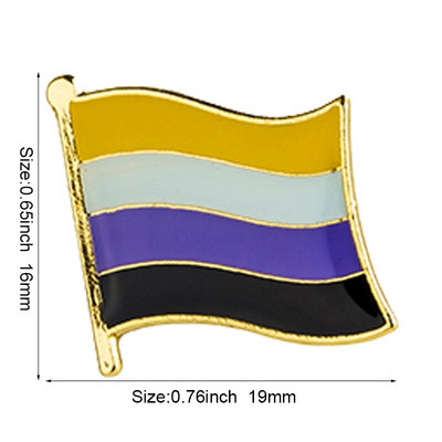 Nebinarna igla simbola značke u obliku srca Metalne značke Ukrasne igle za broš za odjeću Broš Nakit XY0629-1