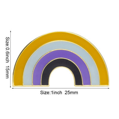 Nebinarna igla simbola značke u obliku srca Metalne značke Ukrasne igle za broš za odjeću Broš Nakit XY0629-1