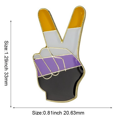 Nebinarna igla simbola značke u obliku srca Metalne značke Ukrasne igle za broš za odjeću Broš Nakit XY0629-1