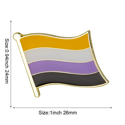 Nebinarna igla simbola značke u obliku srca Metalne značke Ukrasne igle za broš za odjeću Broš Nakit XY0629-1