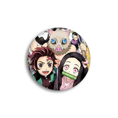 Anime Demon Slayer Kimetsu no Yaiba Kamado Tanjirou Ace pentru rucsacuri de desene animate Pin Badge Decoration Brose Metal Badge pentru