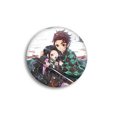 Anime Demon Slayer Kimetsu no Yaiba Kamado Tanjirou Ace pentru rucsacuri de desene animate Pin Badge Decoration Brose Metal Badge pentru