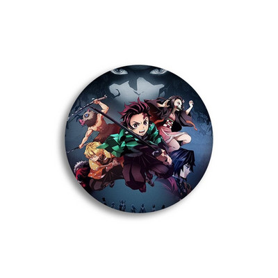 Anime Demon Slayer Kimetsu no Yaiba Kamado Tanjirou Ace pentru rucsacuri de desene animate Pin Badge Decoration Brose Metal Badge pentru