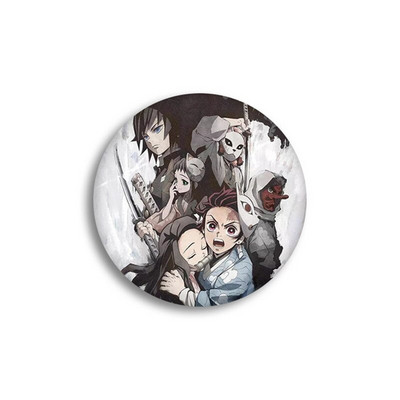 Anime Demon Slayer Kimetsu no Yaiba Kamado Tanjirou Ace pentru rucsacuri de desene animate Pin Badge Decoration Brose Metal Badge pentru
