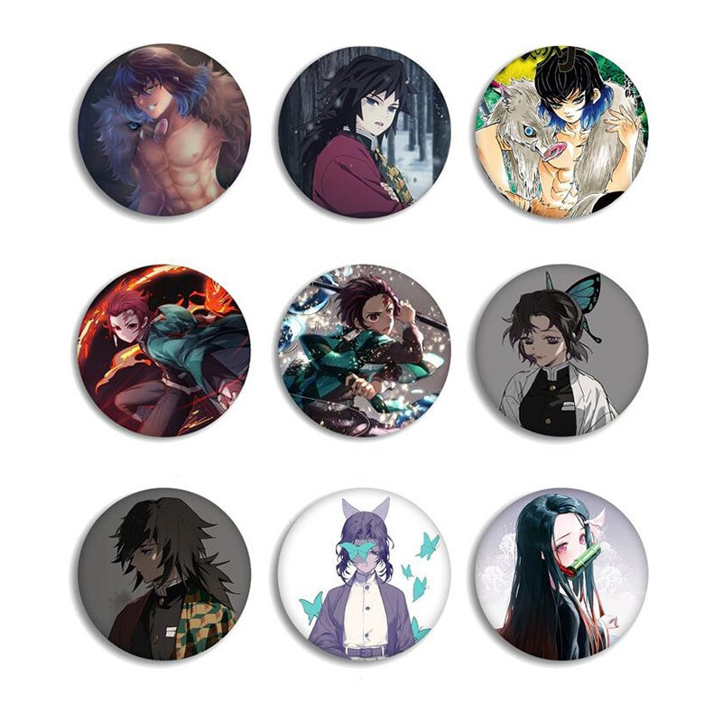Anime Demon Slayer Kimetsu no Yaiba Kamado Tanjirou Ace pentru rucsacuri de desene animate Pin Badge Decoration Brose Metal Badge pentru