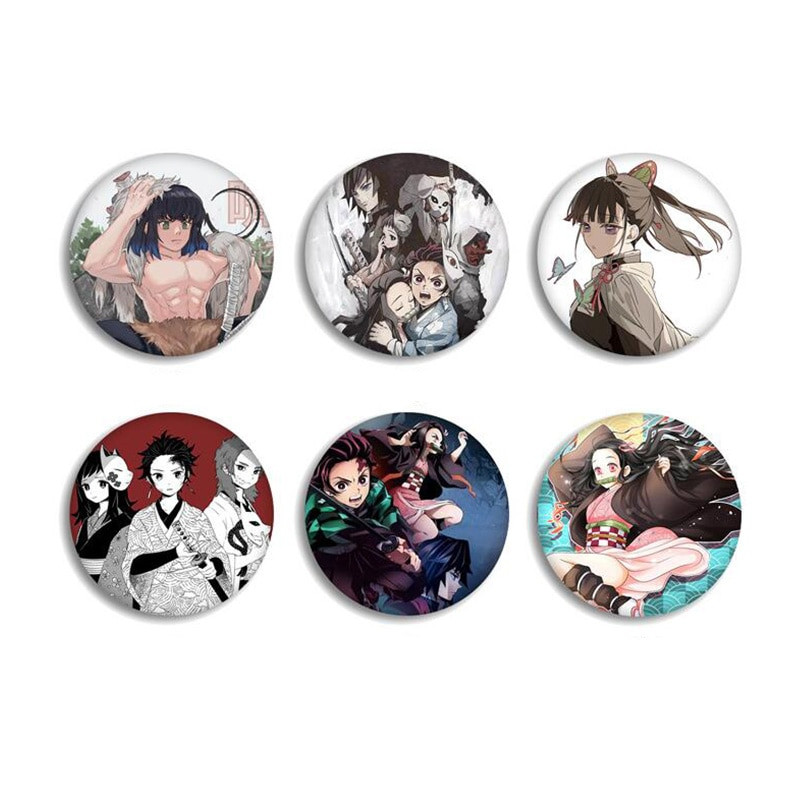Anime Demon Slayer Kimetsu no Yaiba Kamado Tanjirou Ace pentru rucsacuri de desene animate Pin Badge Decoration Brose Metal Badge pentru